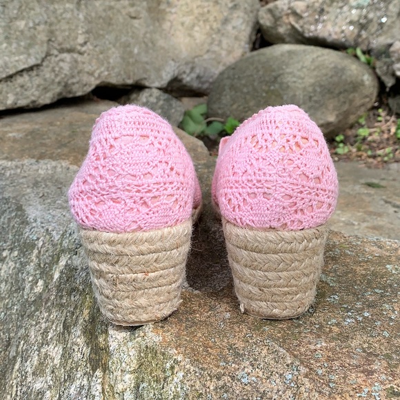 AJ Valenci Pink Lace Espadrilles Wedges-Size 8W - Picture 5 of 13